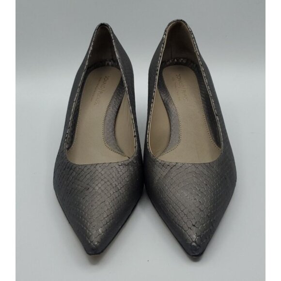 DONALD J PLINER  GEM Gray Snakeskin Pumps ITALY 10M Heels - Picture 2 of 11